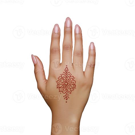 elegant henna design   hand   transparent background showcasing