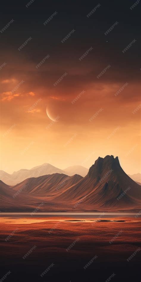 futuristic scifi aesthetic mars  earth landscape  moon  sun