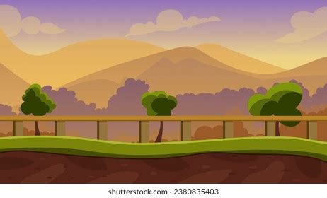 2d Cartoon Vector Illustration Game Background Stock Illustration ...