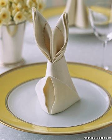 Rabbit Ramblings: Easter bunny napkin folding