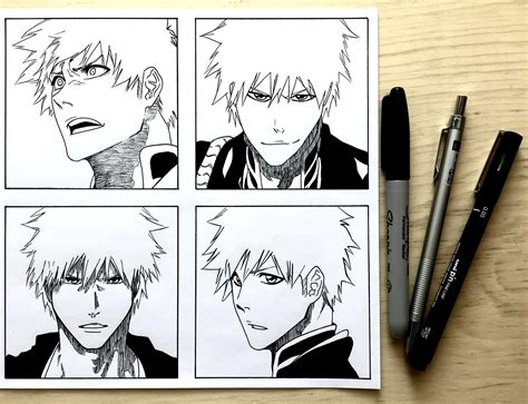 My tribute to my fav Bleach character-Ichigo ️ reference:manga (had to