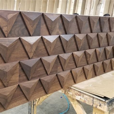 walnut pyramid cladding  woodwright wooden cladding accent walls