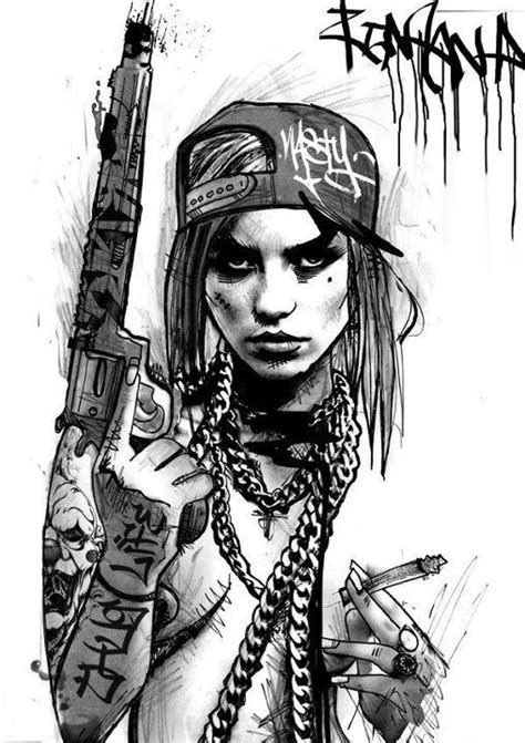 Gangsta Sketches at PaintingValley.com | Explore collection of Gangsta ...