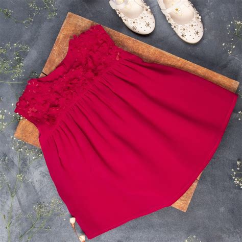 kids red toddler dress  piece kids dress  noida id