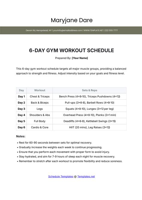 Weekly Chart For Gym Workout Schedule - Infoupdate.org
