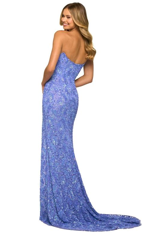 Sherri hill 55448 sequin strapless evening gown 2 periwinkle – Artofit