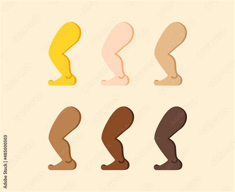 Leg Icon. Leg emoji. Leg sign. All skin tone legs emoji Stock Vector ...