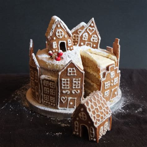 Naked or gingerbread village orange spiced layer cake recipe