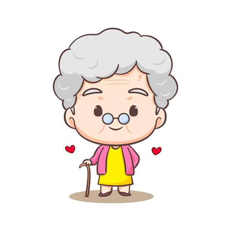 linda amoroso abuela dibujos animados personaje. personas concepto