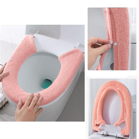 Toilet Lid Seat Cover, Stays In Place Elastic Edges, Soft Velvet
