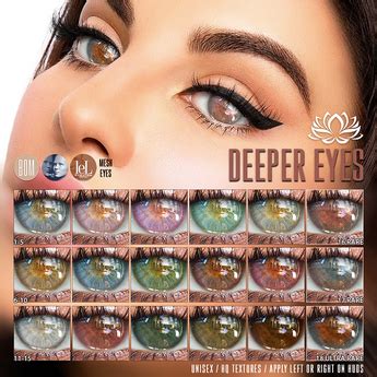 Second Life Marketplace - LOTUS. Deeper Eyes Fatpack (LeLutka, Genus ...