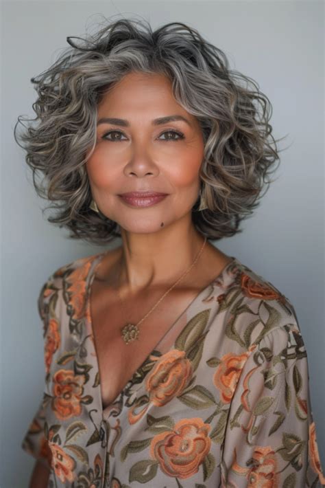 Gorgeous Curly Hairstyles for Women Over 70 | Grey curly hair, Grey