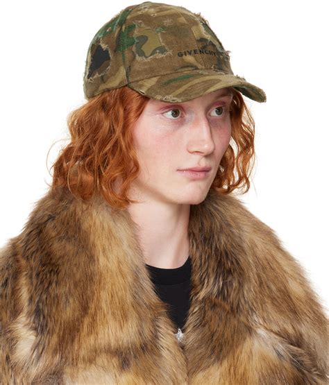 Givenchy Khaki Ripped Denim Cap Givenchy