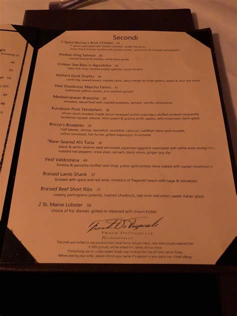 Bricco Menu (Updated for 2025)