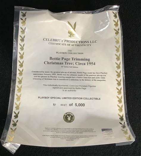 Lot - The Playmate Collection, Bettie Page Limited Edition Figure