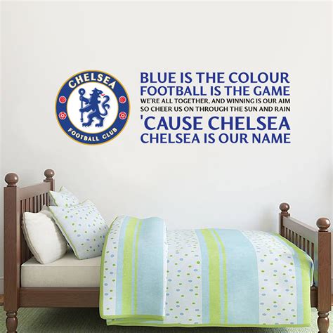 Chelsea Football Club - Crest & 'blue is the Colour' Song Wall Mural