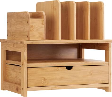 amazoncom homde bamboo desk organizer  drawer  file holder
