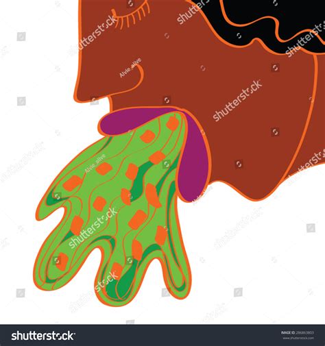 Vomiting Black Woman Vector Cartoon Illustration Stock Vector (Royalty