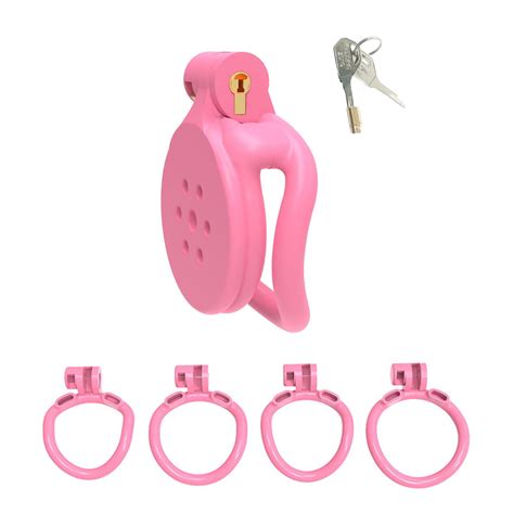 Amazon.com: Crysore Flat Chastity Cage Male with 4 Penis Rings