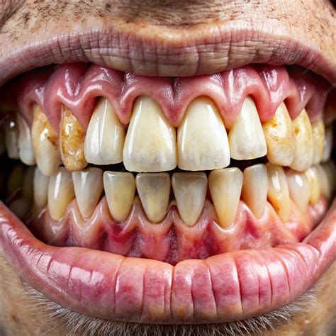 Premium Photo | Closeup of severe dental issues and tooth decay