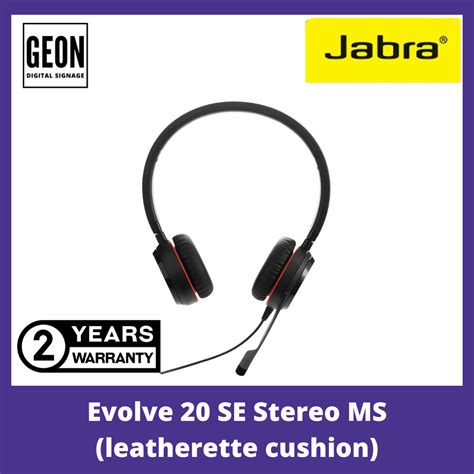 jabra evolve  se mono ms leatherette cushion geon asia