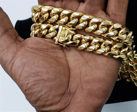 14mm 14k gold plated Miami Cuban link chain – Left Lane J