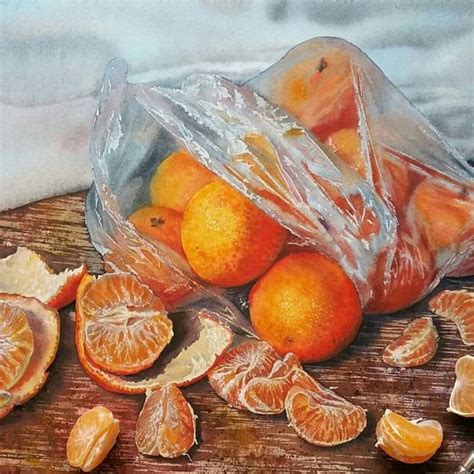 Мандариновое настроение: живопись маслом
