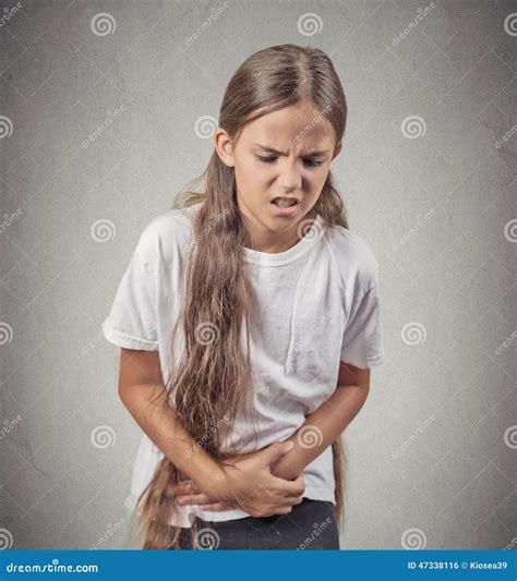 Teenager Girl With Stomach Pain Stock Photo - Image: 47338116