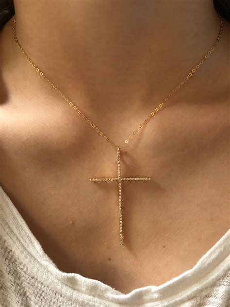 Gold Cross Necklace - Etsy