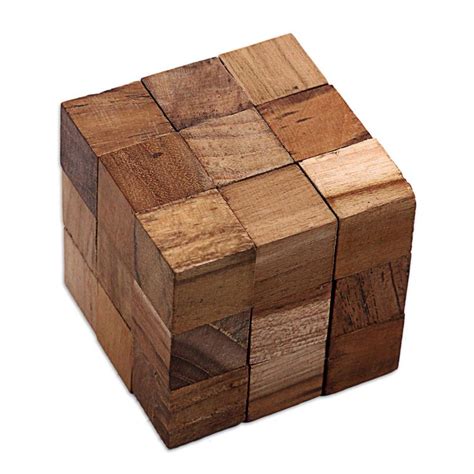 teak wood puzzle snake cube