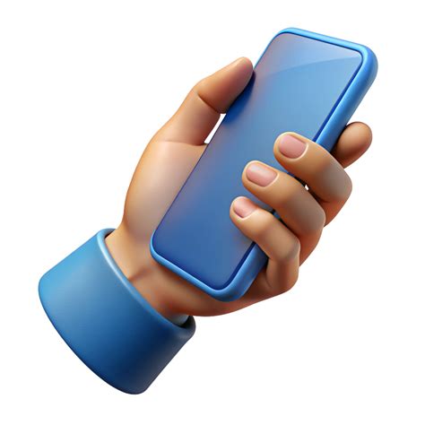 Hand with Phone for Digital Tasks Device Design 48970616 PNG