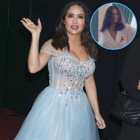 salma hayek accidentally flashes chest  wardrobe malfunction
