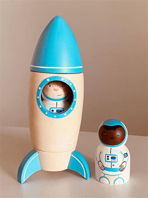 Blue Rocket Ship with Astronaut from PoppyBaby Co