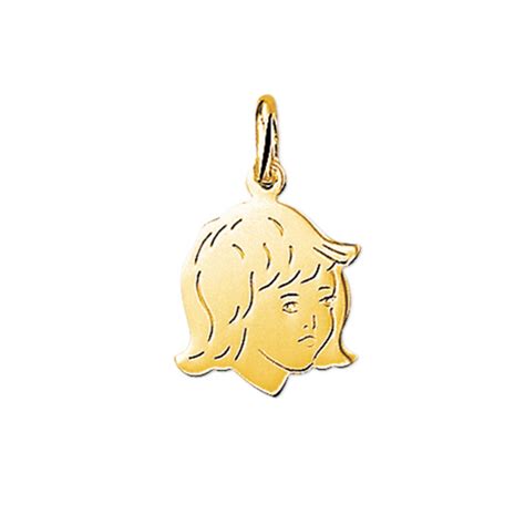 Gouden geboortehanger kinderkopje meisje - geliefd geboortecadeau