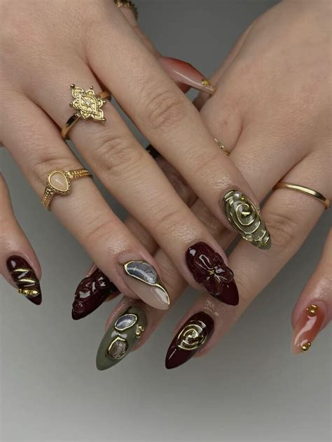 Chrome brown nail design en 2025 | Manicura de uñas, Manicure diseños