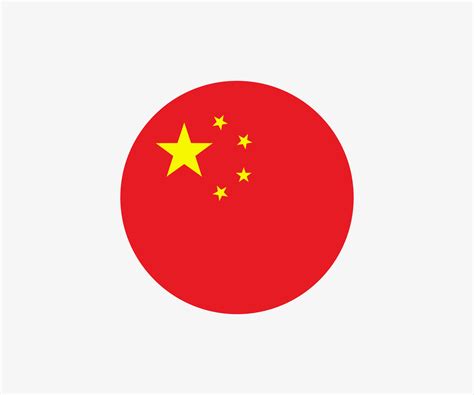 Round Chinese flag vector icon isolated on white background. The flag ...