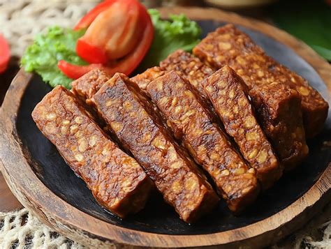 tempeh traditional indonesian fermented soybean food premium ai