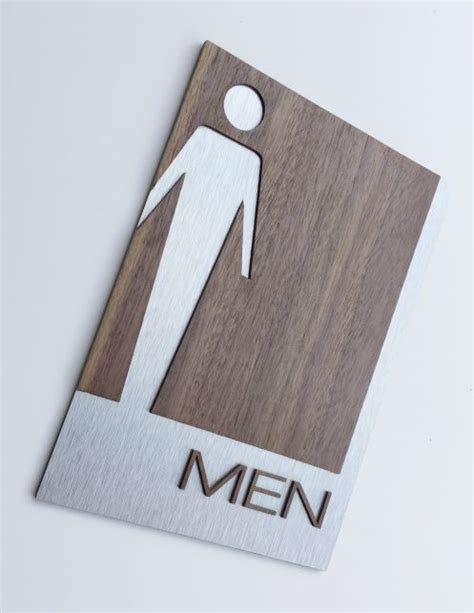 Wood & Brushed Metal ADA Restroom Sign | Project Sign Architectural Signage