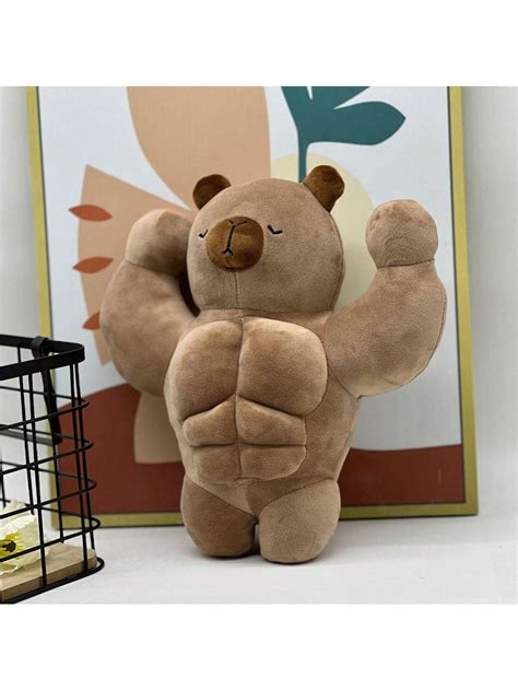 Capybara Muscle Teddy Bear & Coypu Plush Toy Stuffed Doll Birthday Gift