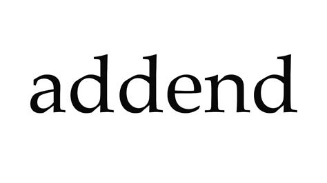 pronounce addend youtube