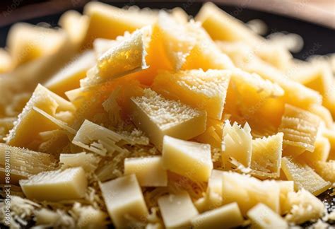 detailed view freshly grated parmesan cheese texture culinary