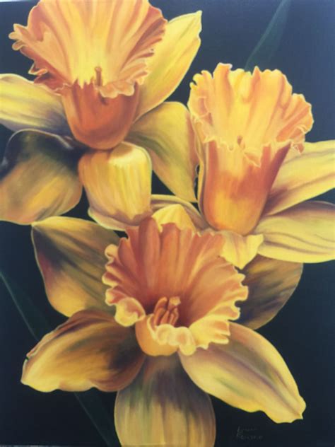 Oil Painting of Daffodils by Lynn Bellino