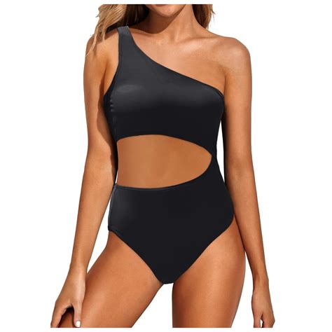 TOWED22 Women's Cutout One Piece Bathing Suit One Shoulder Swimsuit