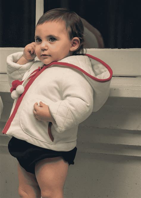 Poised White Red Corduroy Down – MuffKids