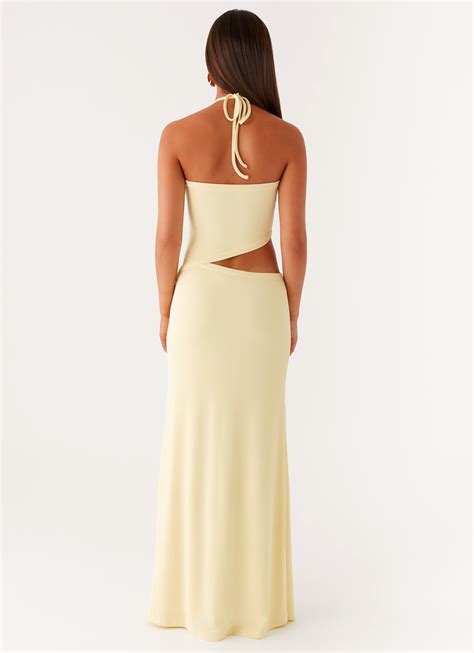 Lanah Cut Out Maxi Dress - Yellow – Peppermayo UK