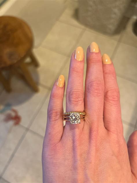 Honest opinion on wedding band with split shank engagement ring : r