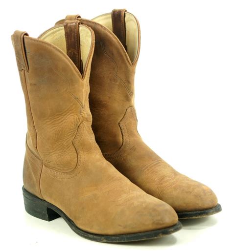 Mens Tan Suede Cowboy Boots