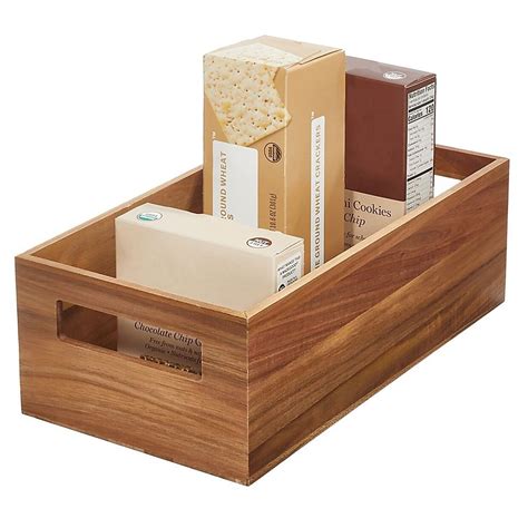 Squared Away™ Large Acacia Wood Storage Bin with Handles | Bed Bath ...