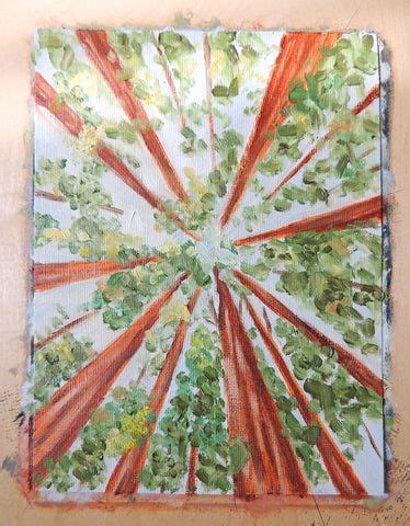 the painting is made with colored pencils and paper