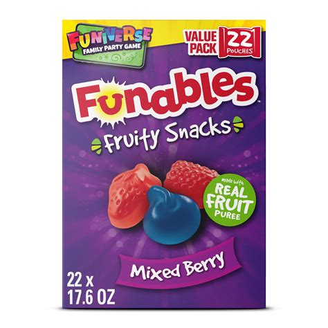 Amazon.com: Funables Fruity Snacks, Mixed Berry Flavored Snacks, 0.8 oz